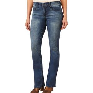 Democracy Ab Solution Mid Rise Itty Bitty Bootcut Jeans Sz 14 Blue Flare